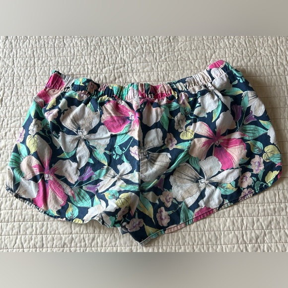 Old Navy Floral Cotton Women's Pajama Loungewear Shorts Tropical Hawaiian Sz M - Picture 4 of 5